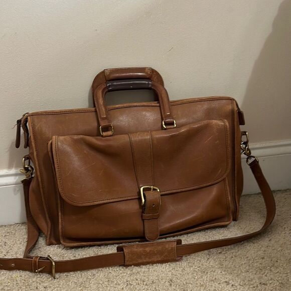 Vintage Coach Brown Leather Men's Laptop Messenger Briefcase Bag - Picture 1 of 12